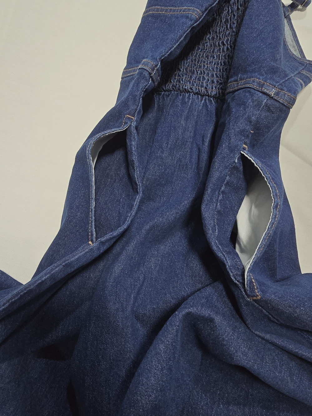 Universal Thread Button-Front Denim Midi Dress in Classic Blue With Pockets Sz M - Picture 9 of 13